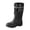 Black, variant on Women's Orthopedic Mid Calf Rain Boots, PVC Platform Rubber Boots, Arch Support Garden Hiking Walking Shoes Green