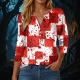 thumbnail image 2 of Towmus Women's Tie Dye 3/4 Length Sleeve Halloween Button Down Women Blouses Graphic Tees Tops Funny Tshirt Fall Casual Shirts, 2 of 5