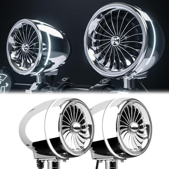 Altavoces Bluetooth GoHawk Negro con Anillo LED y Sistema Estéreo Impermeable para Motocicleta