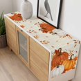 thumbnail image 6 of Burnt Orange Fall Table Runner Thanksgiving Pumpkins Maple Leaves Tablerunners 14 x 72 Inch, Table Decorations Tabletop Scarf for Summer Gathering Holiday Farmhouse Kitchen Dining Decor, 6 of 8