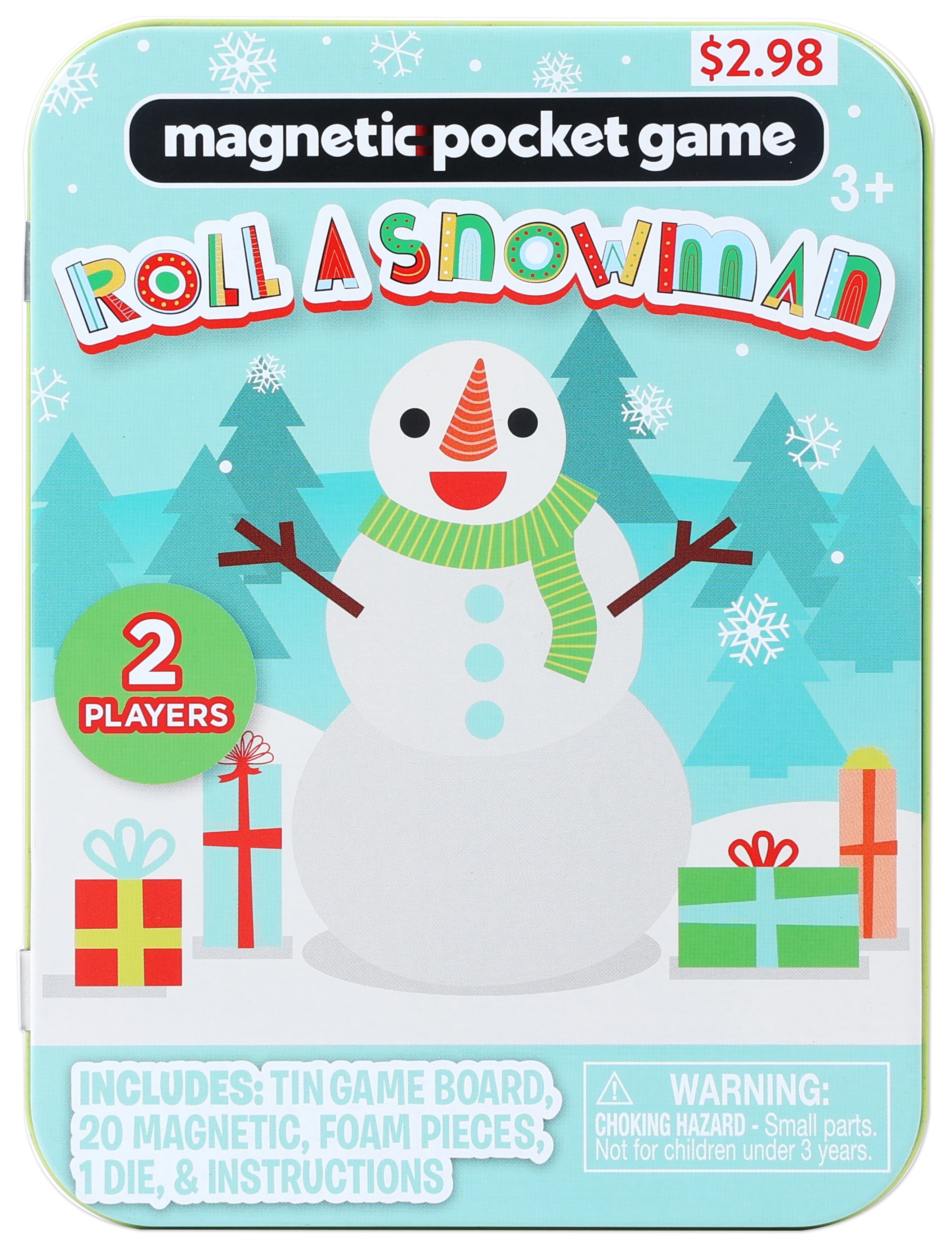 Magnetic Roll a Snowman Holiday Tin Game - Recommended for Ages 3 Years and up by WeVeel