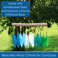 thumbnail image 3 of Blue Handworks Glass Wind Chime Gradient Ocean Hanging Wind Chimes Garden Decor, 3 of 9