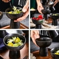 WHAMVOX Japanese Style Black Ceramic Ice Cream Bowls Tall Dessert Cups ...