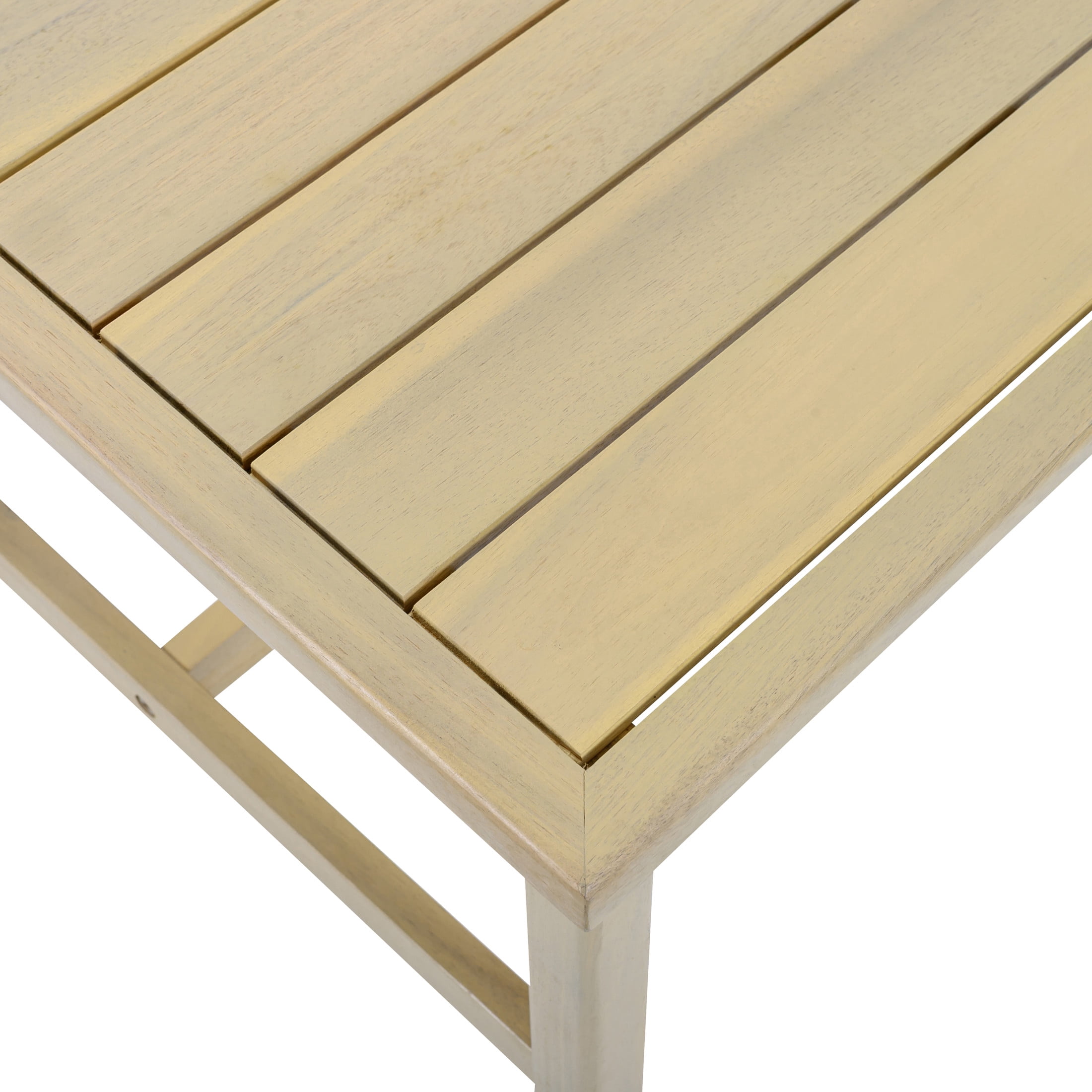 Christopher Knight Home 4-Piece Patio Acacia Wood Conversation Set with Coffee Table, 5 Seats, Light Teak