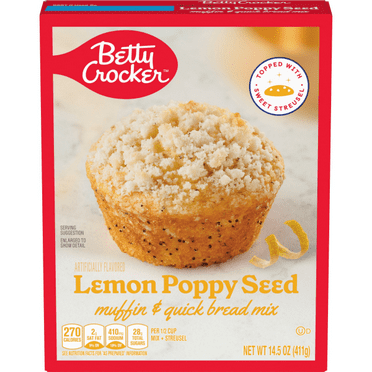 Pack of 2 Betty Crocker Lemon Poppyseed Muffin Mix, 14.5 oz