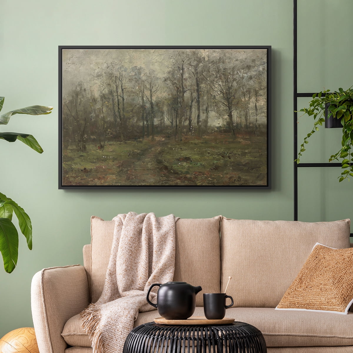 Vintage Landscape-CCCXCVI By Wexford Home Framed in Black Wood Gallery Wrapped Canvas 17 in. x 25 in.