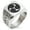 Silver, variant on Stainless Steel Kobayakawa Samurai Crest Geometric Pattern Biker Style Polished Ring