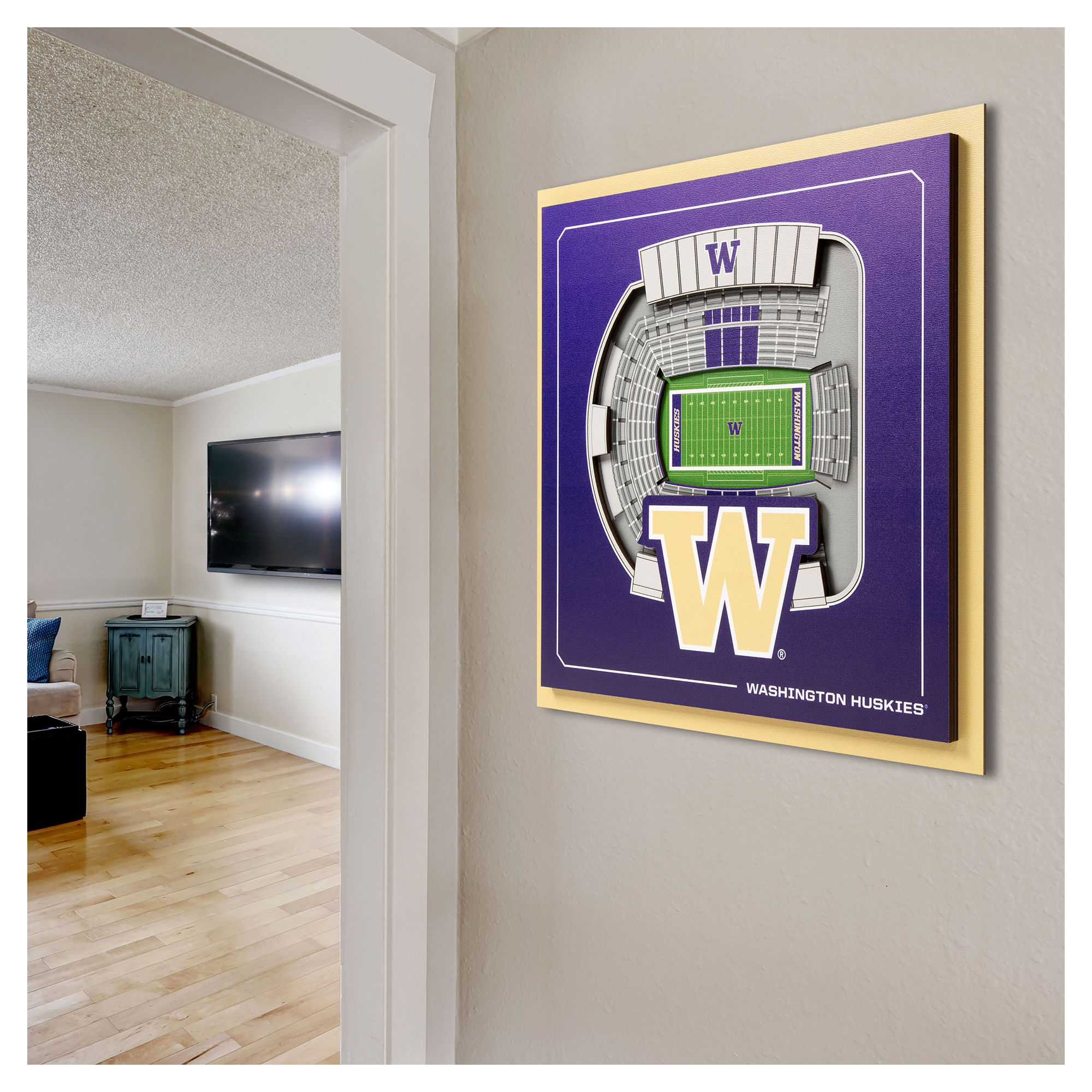 IDNA Washington Huskies 12" x 12" Stadium Series 3D Wall Art