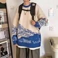 thumbnail image 3 of VONKY Warm In Style Hip Hop Streetwear Sweater With Japanese Snow Mountain Pattern Wide Applicable Coffee XL, 3 of 6