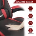 thumbnail image 3 of Bigzzia Chaise de Jeu avec Appui-Tête Réglable et Soutien Lombaire, Hauteur Réglable, Rouge, 3 of 7