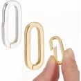 thumbnail image 6 of 10Pcs 2 Colors Spring Gate Rings Sterling Silver 18K Gold Plated 25x11x2.6mm Oval Spring Ring Clasp Connector Necklace Enhancer Clasp for Keychain Jewelry DIY Craft (Gold Silver) Colorful, 6 of 9