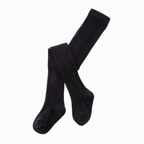 Toddler Kids Baby Girls Warm Full Leggings Knitted Tights Pantihose Stretchy Basic Full Length Pants Pantyhose For Spring Autumn Stocking 4-6 Years,Black Caqnni