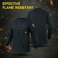 thumbnail image 3 of PTAHDUS Men's Flame Resistant Long Sleeve Henley Shirt, 7.1 Ounce 100% Cotton FR Workwear Clothing for Men (Navy Blue, XX-Large), 3 of 7