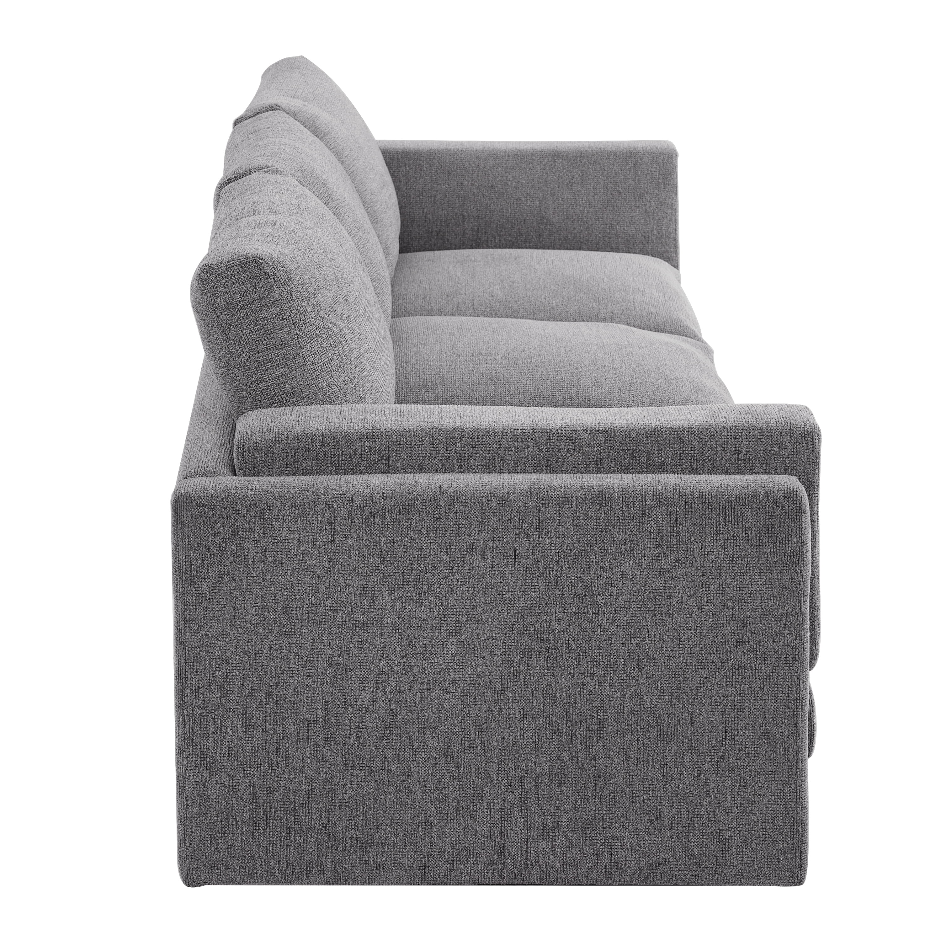 MODERNLUXE 79.5" Cloud Modular Sofa, Comfy 3-Seater Chenille Upholstered Sofa Couch with Dual-layer Seat Cushions & Deep Seat for Living Room,Small Space,Light Grey
