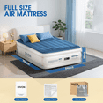 thumbnail image 3 of Divon Full Air Mattress with Built-In Pump, 18-inch Elevated Inflatable Airbed, Portable Blow Up Bed for Guests, Game Night Sleepovers, Blue, 3 of 11