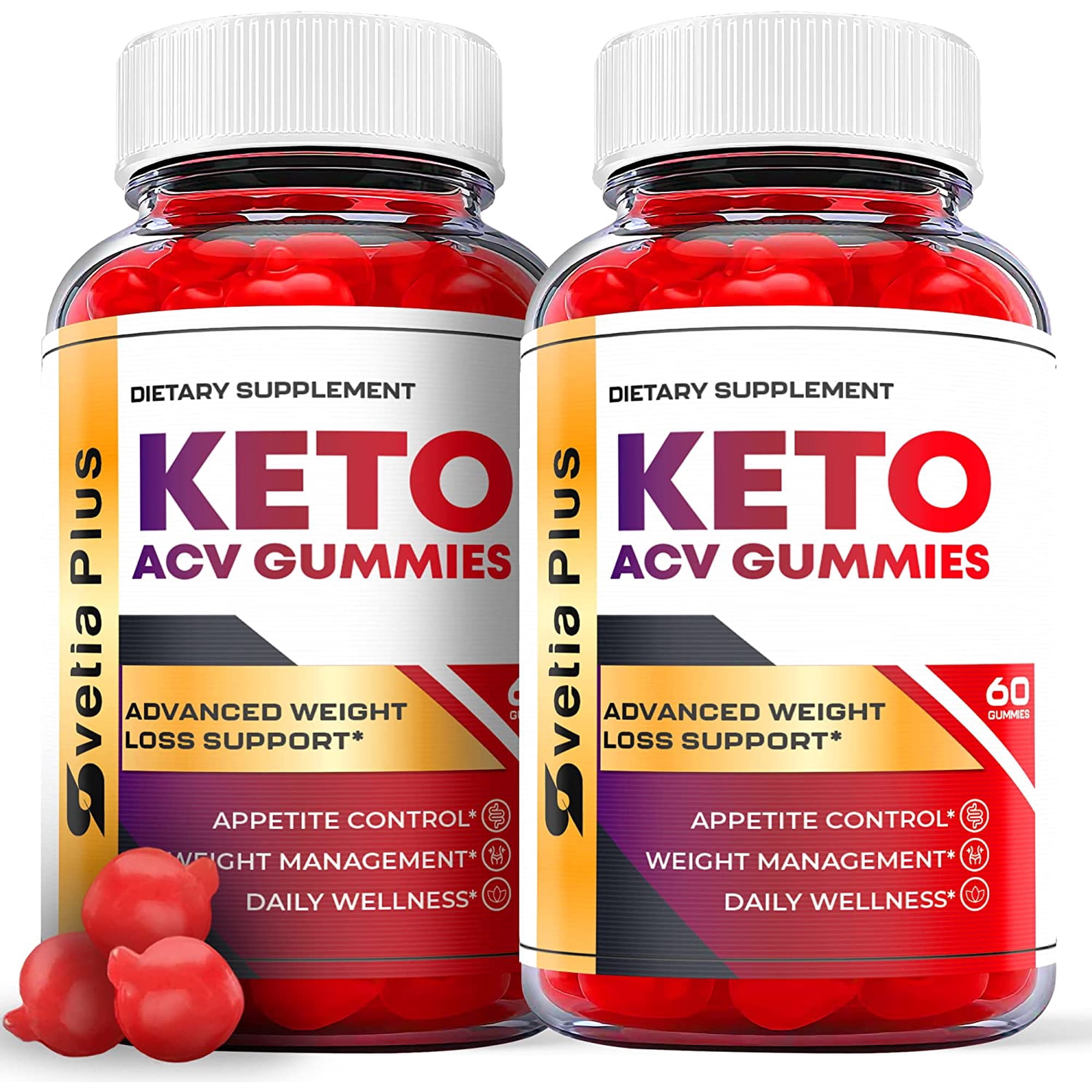 (2 Pack) Vetia Plus Keto ACV Gummies - Supplement for Weight Loss - Energy & Focus Boosting Dietary Supplements for Weight Management & Metabolism - Fat Burn - 120 Gummies