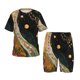 thumbnail image 1 of Balery Abstract Gold Floral Galaxy Conjunto de Pijama Infantil de Manga Corta con Estampado – Ropa de Dormir de Algodón Suave-4X-Large, 1 of 6