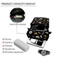 thumbnail image 4 of Chririnla Polyester Crossbody Purse Portable Double Layer Crossbody Bags for Running, Black Daisy Butterfly Print Crossbody Wallet, 4 of 7