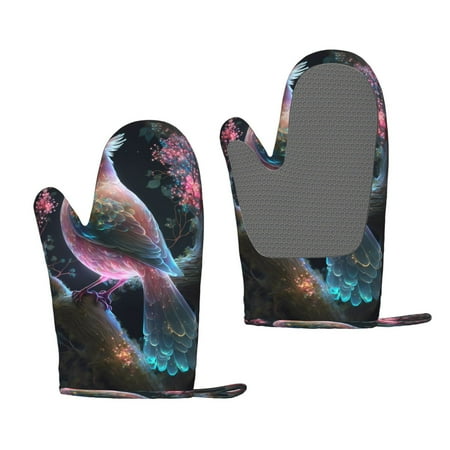 

Junzan Bird 3 for Oven Mitts 2 Piece Set BBQ Gloves Grilling Gloves Heat Resistant Oven Gloves Kitchen Silicone Oven Mitts for Barbecue/Cooking/Baking