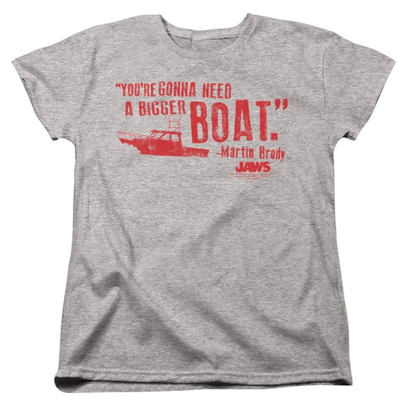 Jaws Bigger Boat Women's T Shirt, Athletic Heather, Small