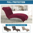 thumbnail image 5 of Chaise Lounge Cover, Velvet Chaise Lounge Couch Cover, High Stretch Chaise Slipcover, Luxury Lounge Chair Cover for Living Room, Soft Furniture Protector for Dog, Machine Washable(Burgundy), 5 of 6