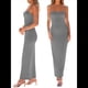 thumbnail image 2 of Vestido Ajustado con Tirantes Finos para Mujer, Informal, de Verano Gris L, 2 of 8