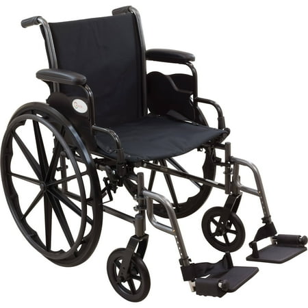 Roscoe Reliance III Steel Wheelchair, with Swing Away Footrests, 36 Pounds, 250 lb Weight Capacity