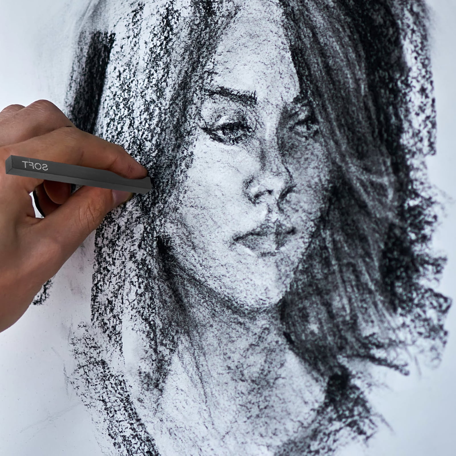 6Pcs Charcoal Sticks Compressed Charcoal Rods Sketching Drawing