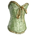 thumbnail image 3 of Dewadbow Women Lace Corsets Brocade Waist Brocade Overbust Lingerie Bustier, 3 of 6