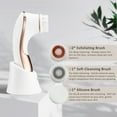 thumbnail image 3 of Facial Cleansing Brush, Electric Face Brush Scrubber Rechargeable Facial Exfoliator IPX-7 Waterproof Spin Cleanser Rotating Spa Machine for Exfoliating, Massaging and Deep Cleansing with 4 Brush Heads, 3 of 7