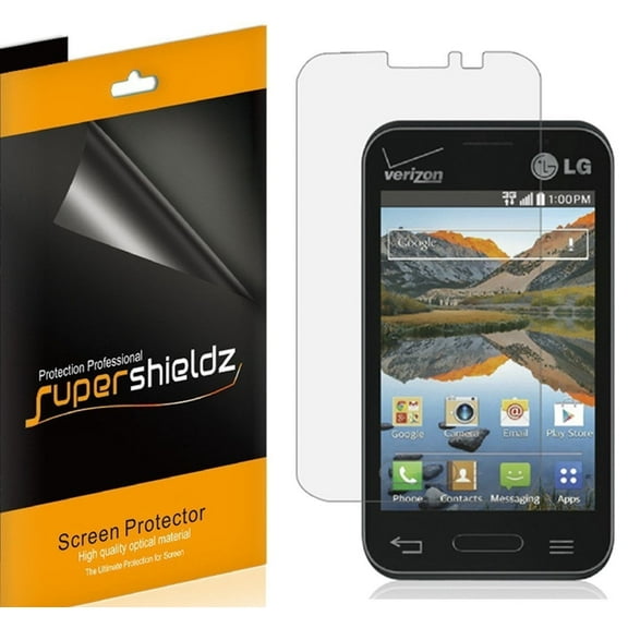 [6-Pack] Supershieldz Designed for LG Optimus Fuel (Straight Talk, Tracfone, Net 10) Screen Protector, Anti-Bubble High Definition (HD) Clear Shield