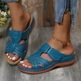 thumbnail image 5 of HAOTAGS Womens Casual Wedge Sandals Comfortable Outdoor Sandals Light Blue Size 5.5, 5 of 5