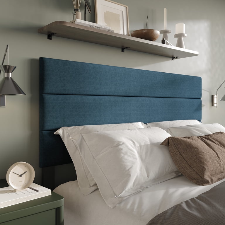 Home Design Corona Twin Upholstered Headboard, Denim Blue photo 2