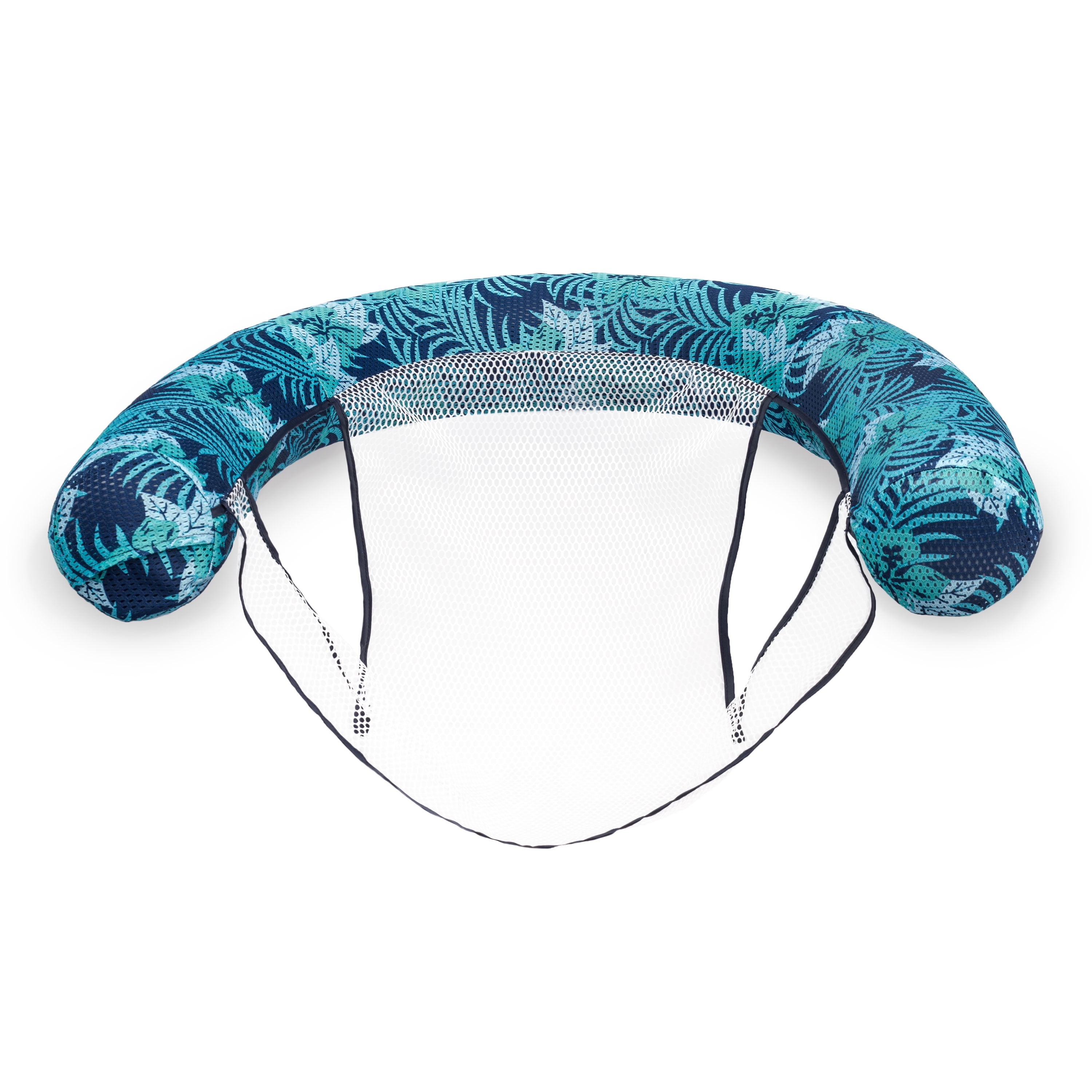 Aqua Noodle Pool Chair Inflatable Mesh Float for Adults, Blue Pineapple Hibiscus