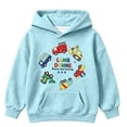 thumbnail image 6 of Coerni Girls Hoodie Cartoon Construction Truck Graphic Sweatshirt Funny Print Kids Trendy Hooded Pullover Spring Fall Casual Wear, 6 of 6
