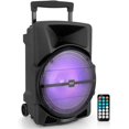 thumbnail image 1 of Bocina Portátil de 12 Pulgadas con Bluetooth Pyle, 1200 Watts, Batería Recargable, Luces LED de Fiesta, Karaoke, USB, MP3, Auxiliar y Radio FM, 1 of 5