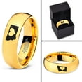 thumbnail image 4 of Tungsten Montana The Treasure State Heart Band Ring 7mm Men Women Comfort Fit 18k Yellow Gold Dome Polished, 4 of 4