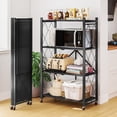 thumbnail image 2 of Vebreda 4-Tier Foldable Metal Storage Shelf with Wheels, No-Assembly Collapsible Shelving Unit, Heavy-Duty Rolling Organizer Rack, 2 of 10