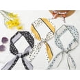 thumbnail image 6 of INSPIRE CHIC Women Polka Dots Striped Skinny Long Scarves Satin Neck Scarf Ribbon Hair Band Yellow, 6 of 6