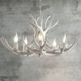 thumbnail image 4 of JONATHAN Y Eldora 30" Adjustable Resin Antler 5-Light LED Chandelier, White, JYL6300B, 4 of 10