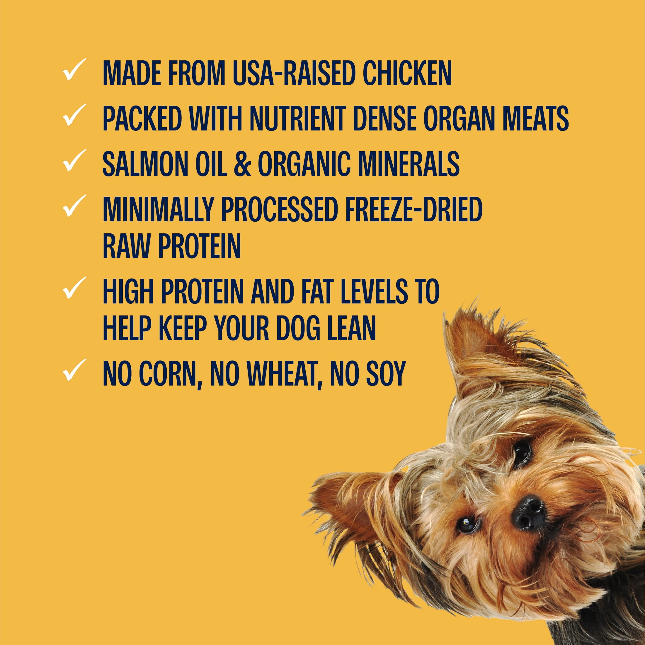 Muenster Chicken Bites Freeze-Dried Dog Food, for All Life Stages, use as a Meal, Meal Topper or Training Treat, 20 oz Pouch