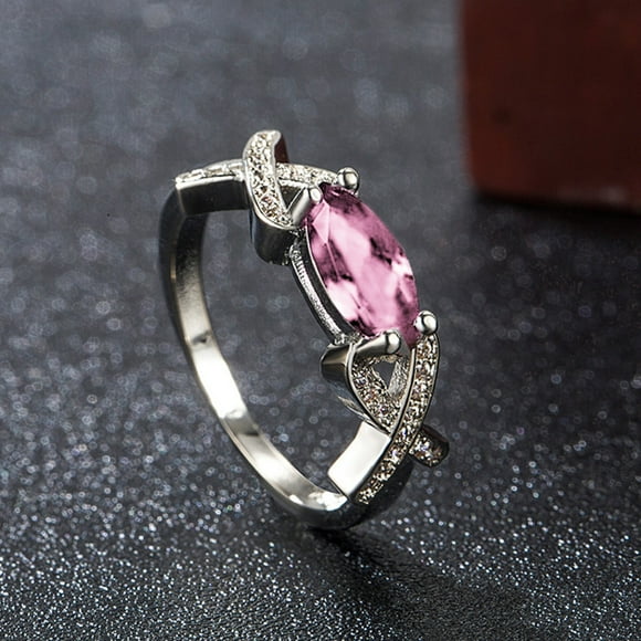 Bradem Rings Clearance! Ladies Fashion Rings Inlaid Zircon Personalized Fashion Combinations Crystal Horse Eye Diamond Rings, Hot Pink, 9 Lady Ring Clearance Sale, 1Pc Ring