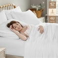 thumbnail image 4 of SONORO KATE 6 Pieces Bed Sheet Set, 1800 Series Soft Microfiber California King Sheets with 16" Deep Pocket, White, 4 of 7