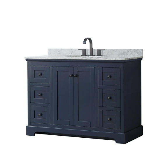 Wyndham Collection WCV232348SBBCMUNOMXX Avery 48" Free Standing Single Basin Vanity Set -