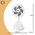 thumbnail image 4 of Comfort Zone 4” Rechargeable Fan with Wireless Charger - USB Chargeable Lithium Battery, Adjustable Tilt - Powerful & Portable, Cooling & Charging, White, 4 of 6