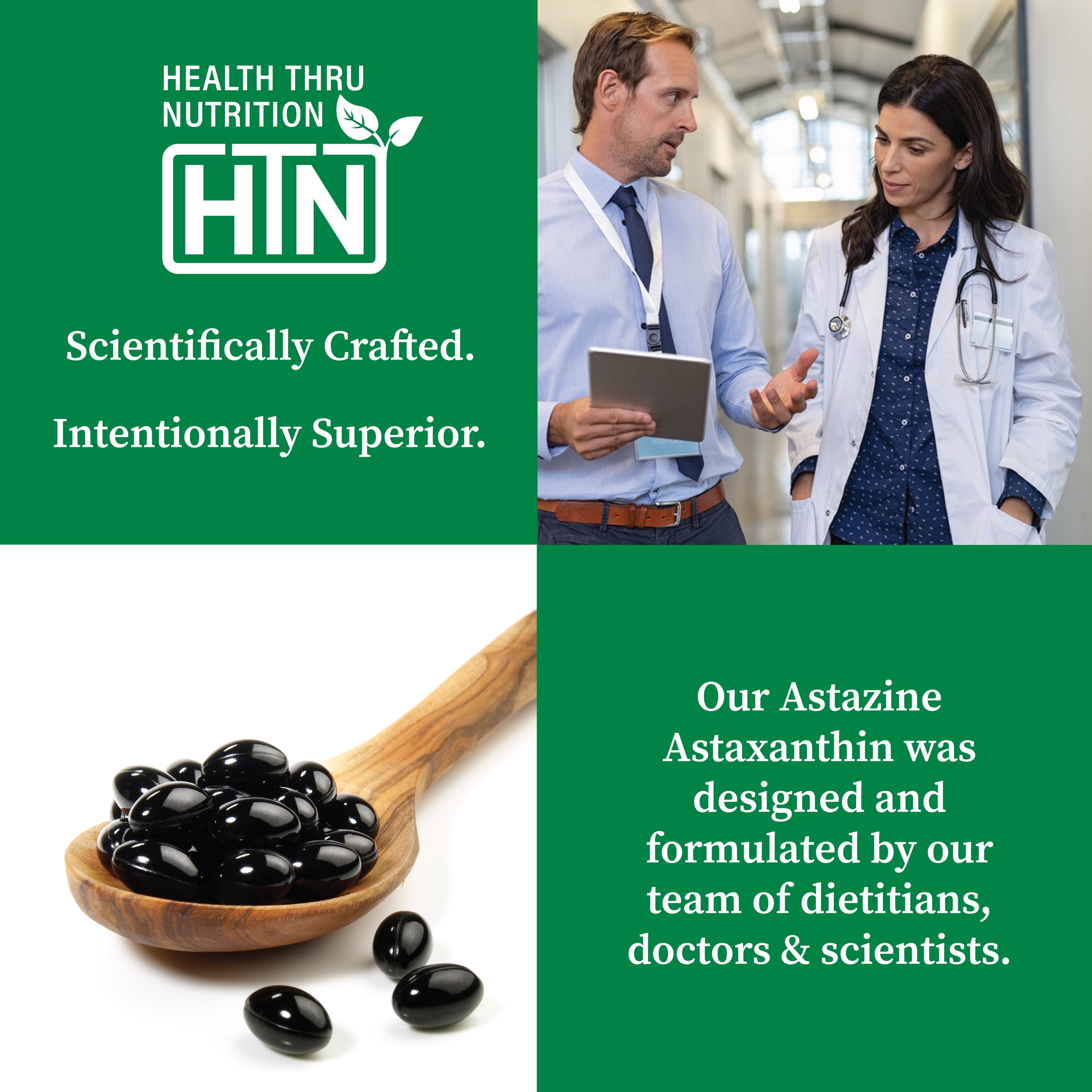 Astaxanthin 12mg (Non-GMO) 30 Softgels - Organically Grown as AstaZine® by Health Thru Nutrition