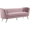 thumbnail image 3 of Home Square 2-Piece Set with Contemporary Velvet Loveseat and Sofa in Pink, 3 of 8
