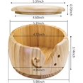 thumbnail image 3 of Trägarnskål med lock, garnskål Ullhållare, handgjord garnförvaringsskål med hål Nål- och trådbollsförvaring, stickskål för virkning K, 3 of 5