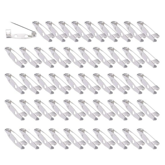 Necvior 50Pieces Optional Size Safety Brooch Pins Bar Pins Secure Back Clasp For Handmade Clothing Repair And Crafting Supply