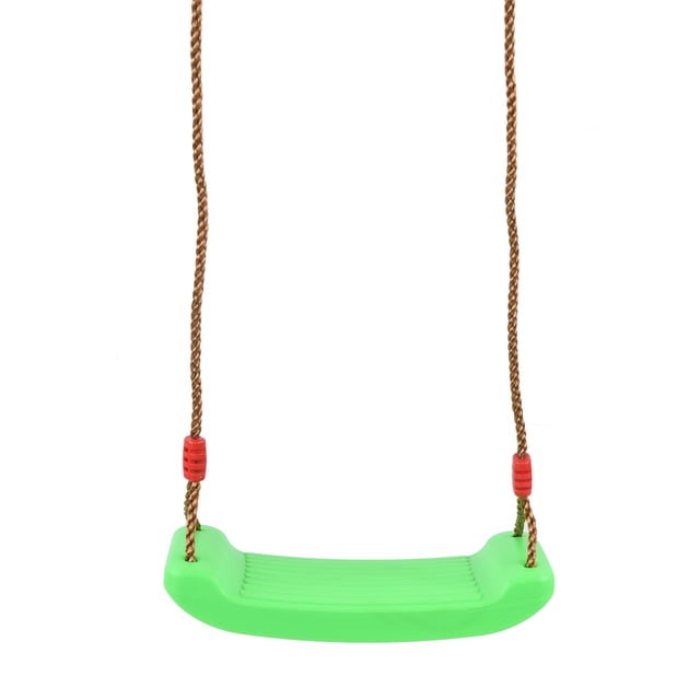 Juguete de columpio con tabla de asiento verde para niños, accesorio de entretenimiento para interiores y exteriores (44x16,5 cm/17,3x6,5 pulgadas)